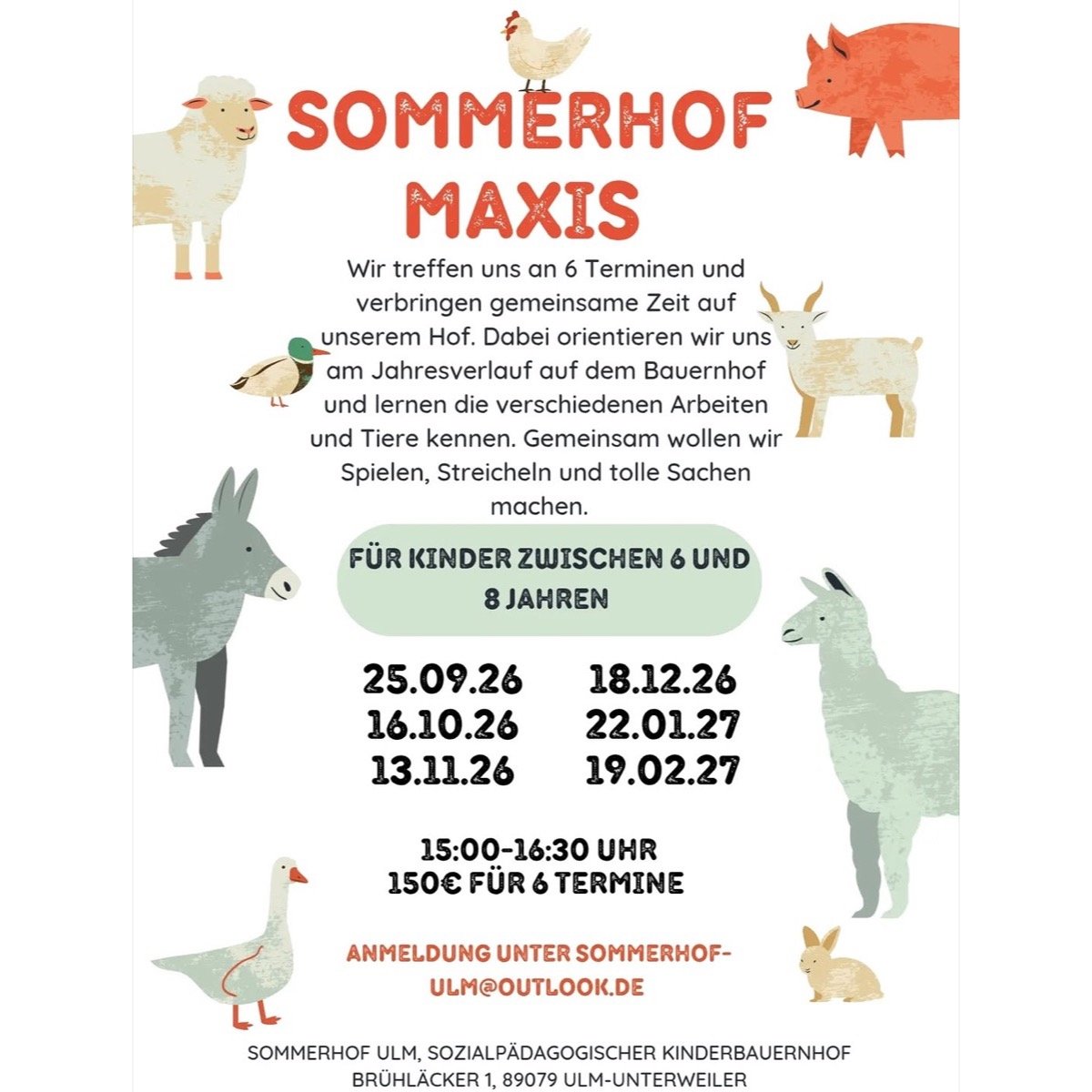 Sommerhof Maxis – Kurs für Kinder von 6 bis 8 Jahren